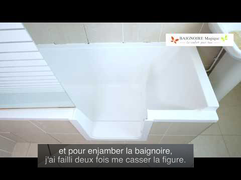 Installation d'une porte dans la baignoire de Catherine à Paris (75)